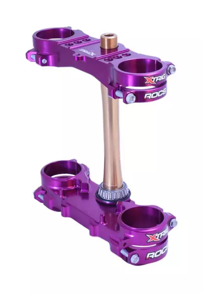 Xtrig ROCS tech Gabelbrücke Yamaha YZ125 LC 2015-2025 / offset 25 lila