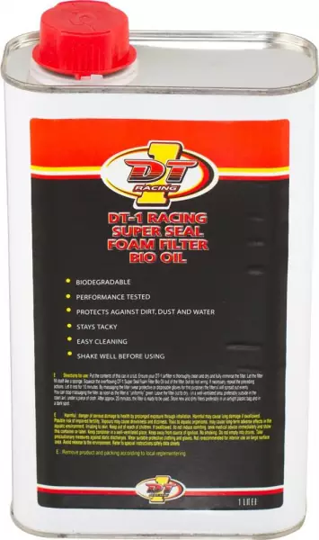 DT-1 RACING SUPER SEAL FOAM FLAME RESISTANT BIO FILTER OIL 1L