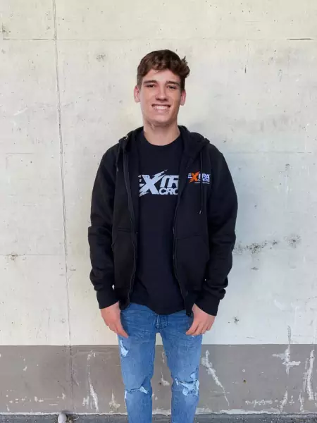 Extracross Zip Hoodie schwarz bestickt mit Logo - Größe S