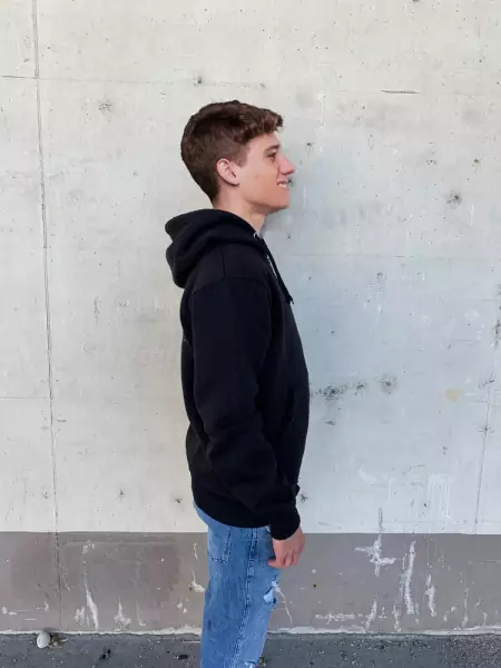 Extracross Zip Hoodie schwarz bestickt mit Logo - Größe XL
