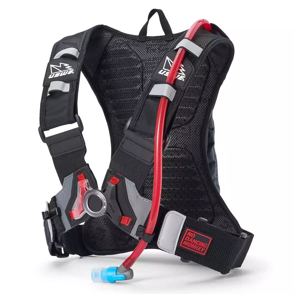 USWE Raw 3L Dirt Biking Trinkrucksack for Motocross, Enduro und MTB Black/Grey