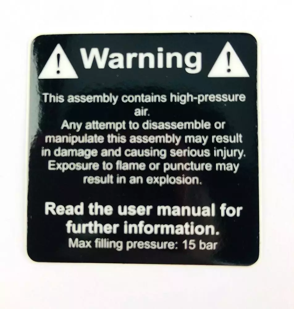 WP OEM - AUFKLEBER WARNING 40X40