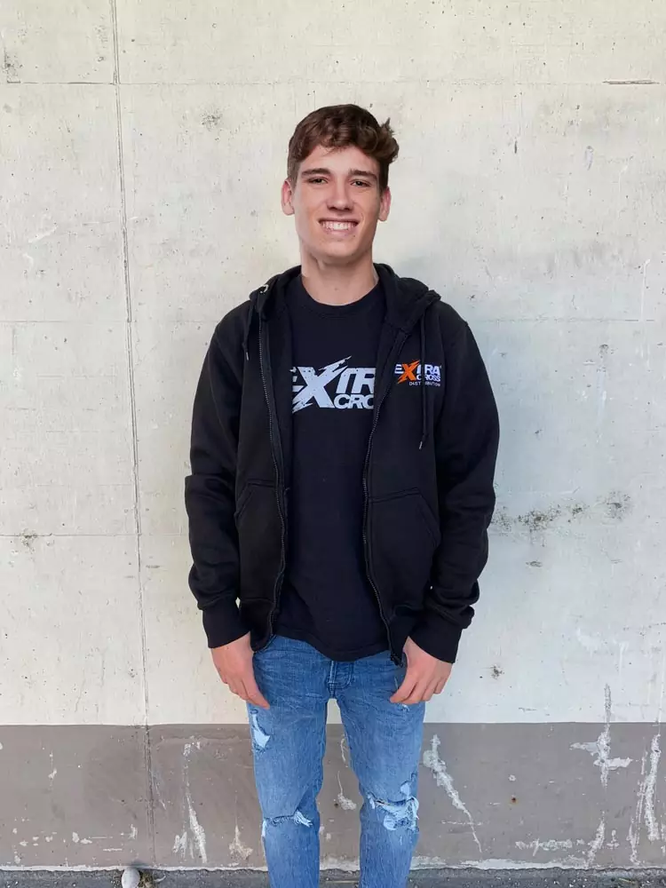Extracross Zip Hoodie schwarz bestickt mit Logo - Größe XL