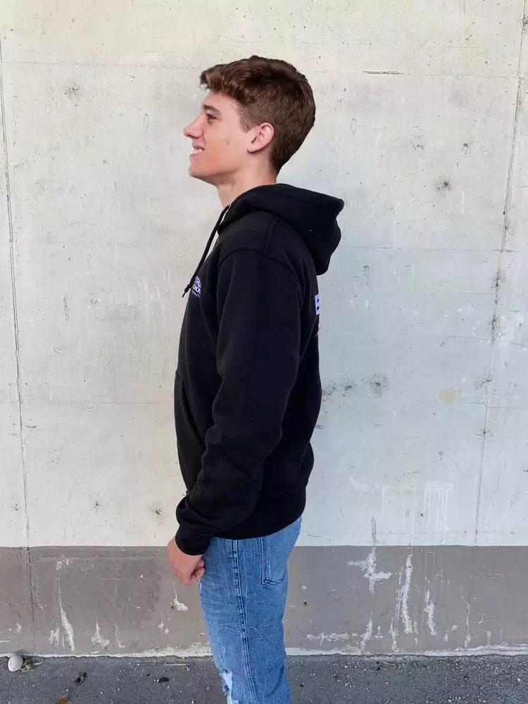 Extracross Zip Hoodie schwarz bestickt mit Logo - Größe XL