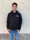 Extracross Zip Hoodie schwarz bestickt mit Logo - Größe M